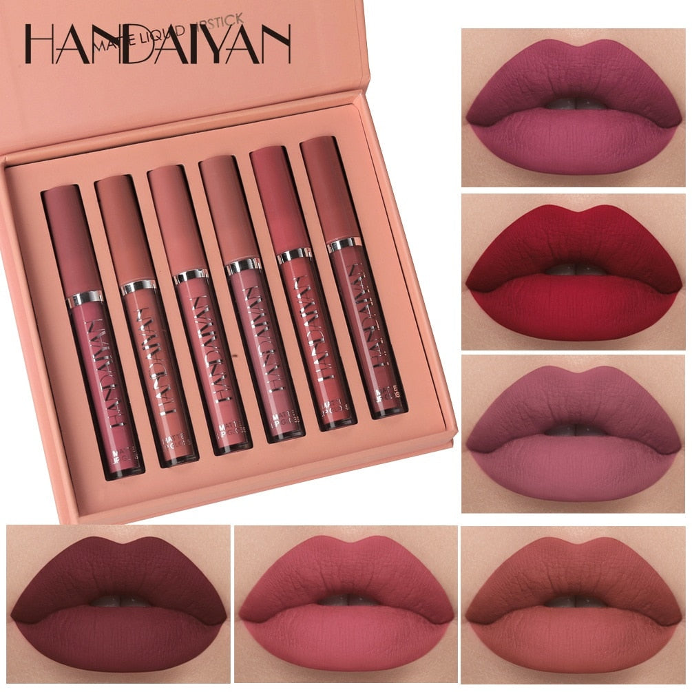 Batom HANDAIYAN - kit com 6 batons luxuosos